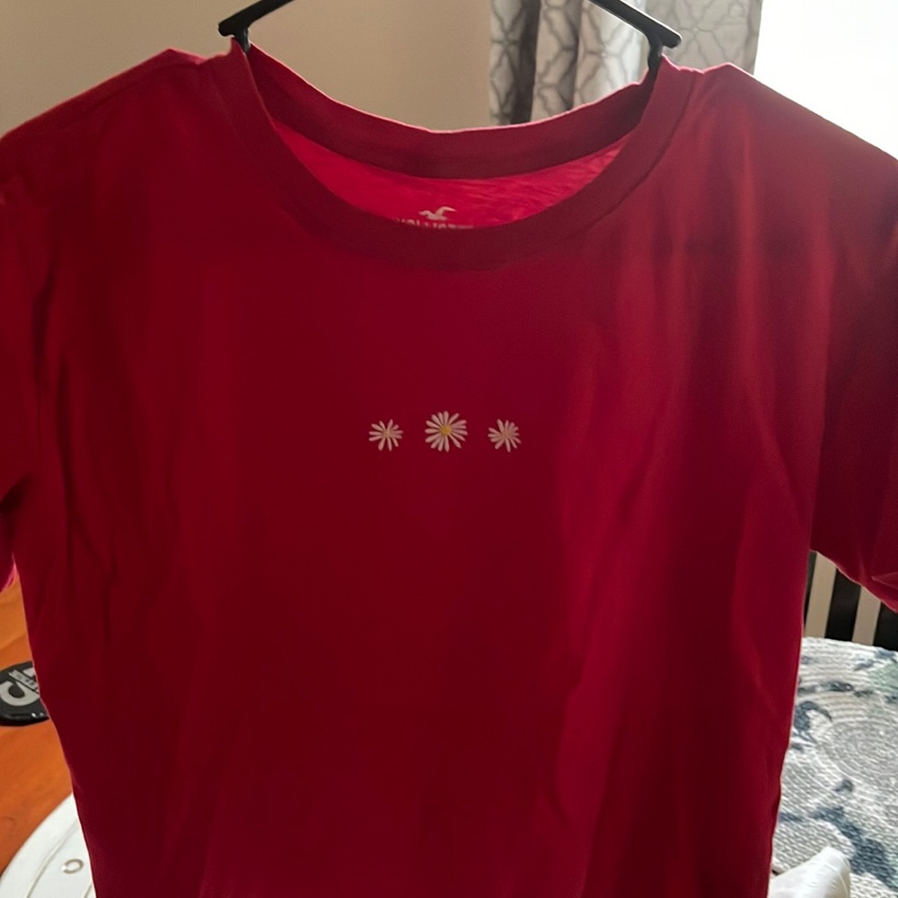 Red with daisy t-shirt from Hollister size medium